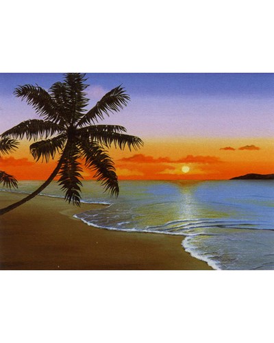 ציור שמן שקיעה יפה בים רגוע